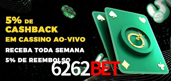 Promoções do cassino ao Vivo 6262bet